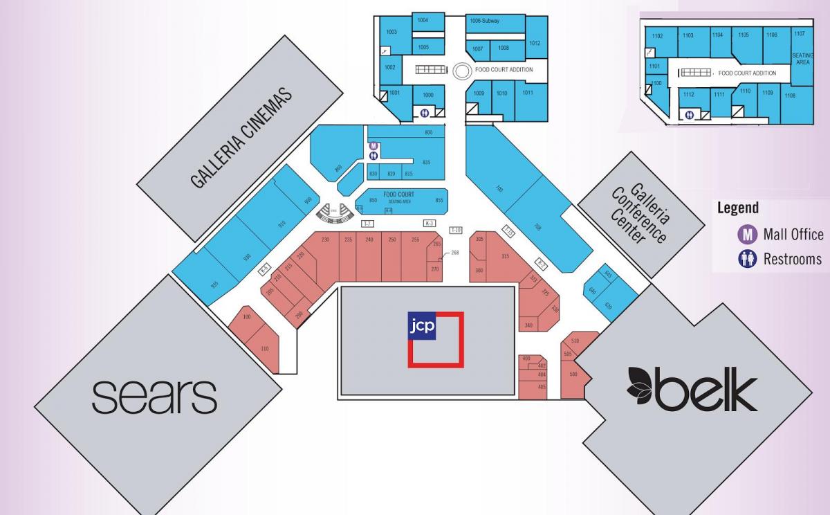 Galleria mall ja Houstonin kartta