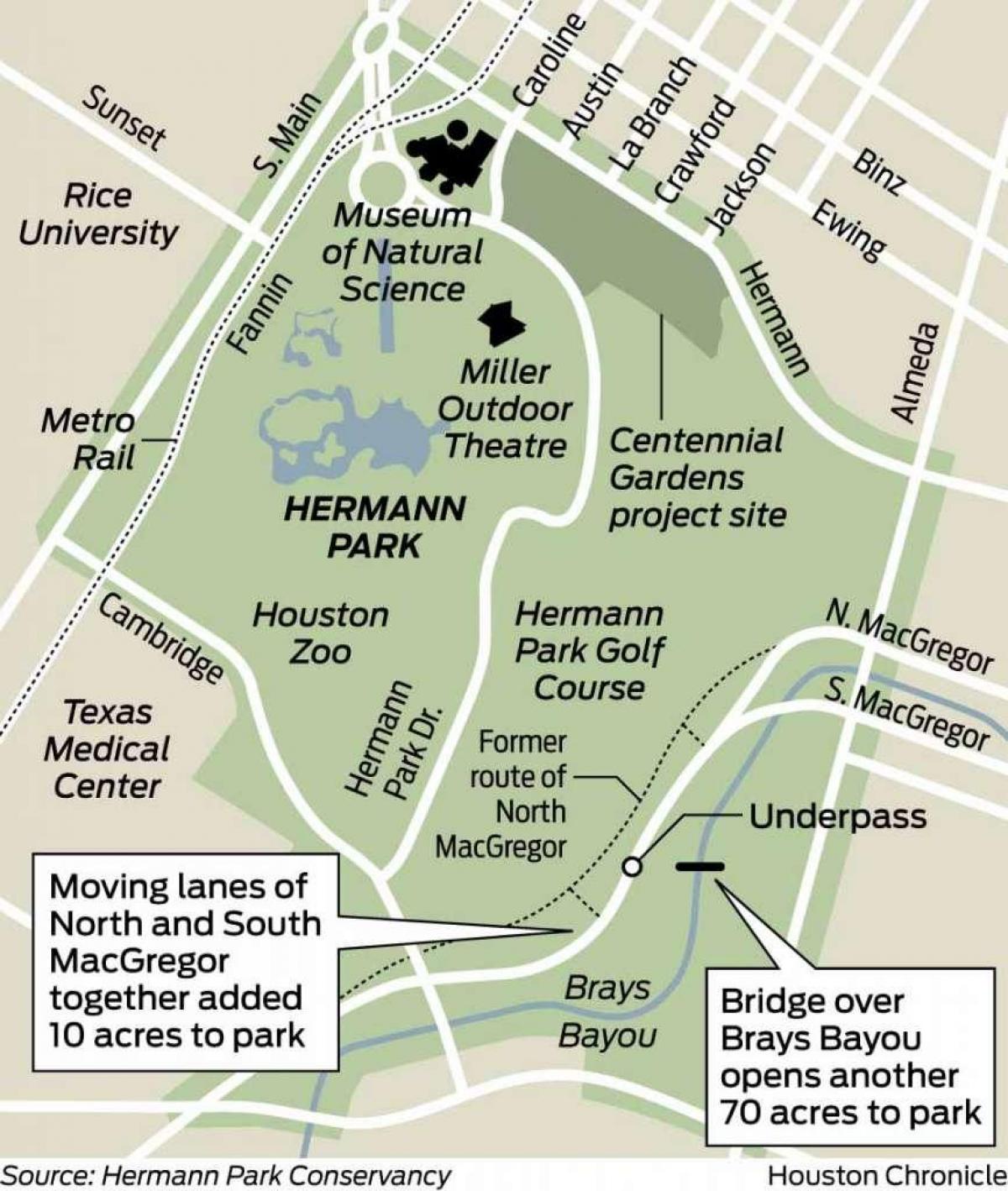 kartta Hermann park