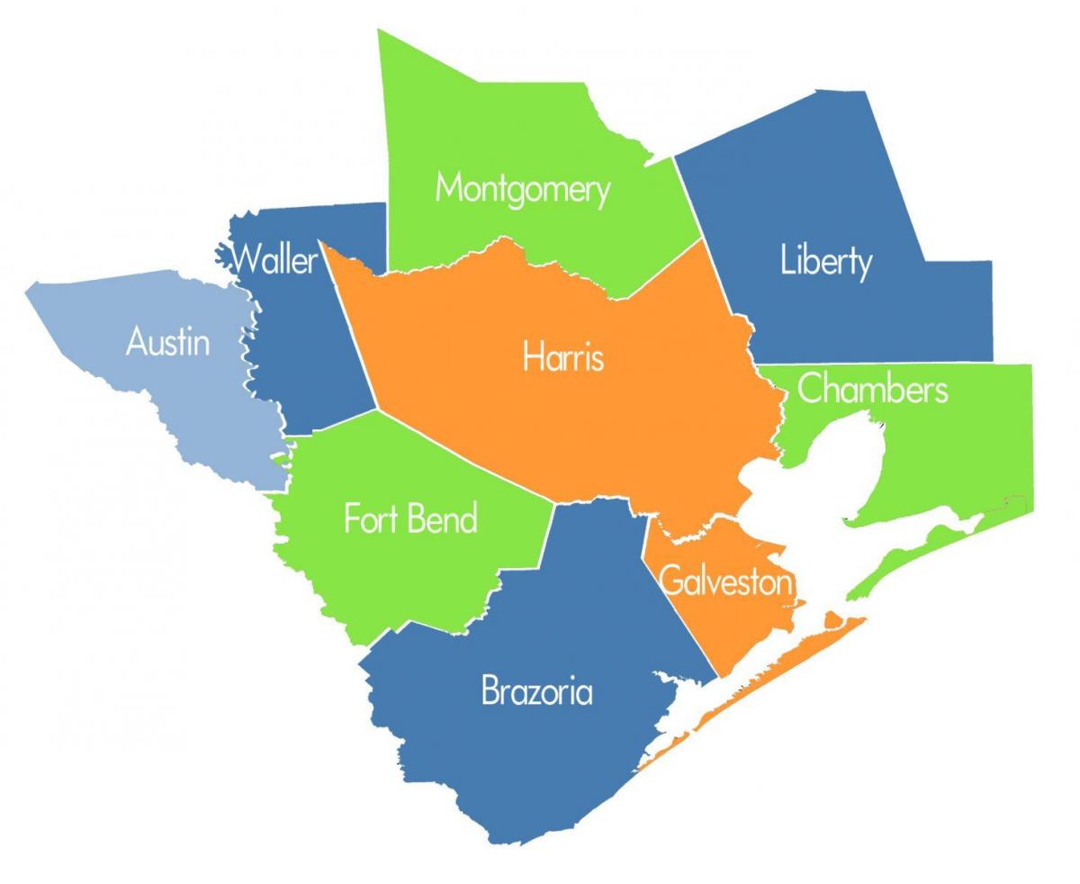 läänin kartta Houston