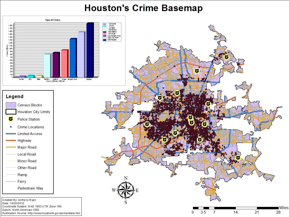 Houston rikollisuus kartta