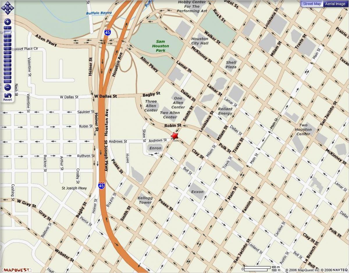 kartta downtown Houston