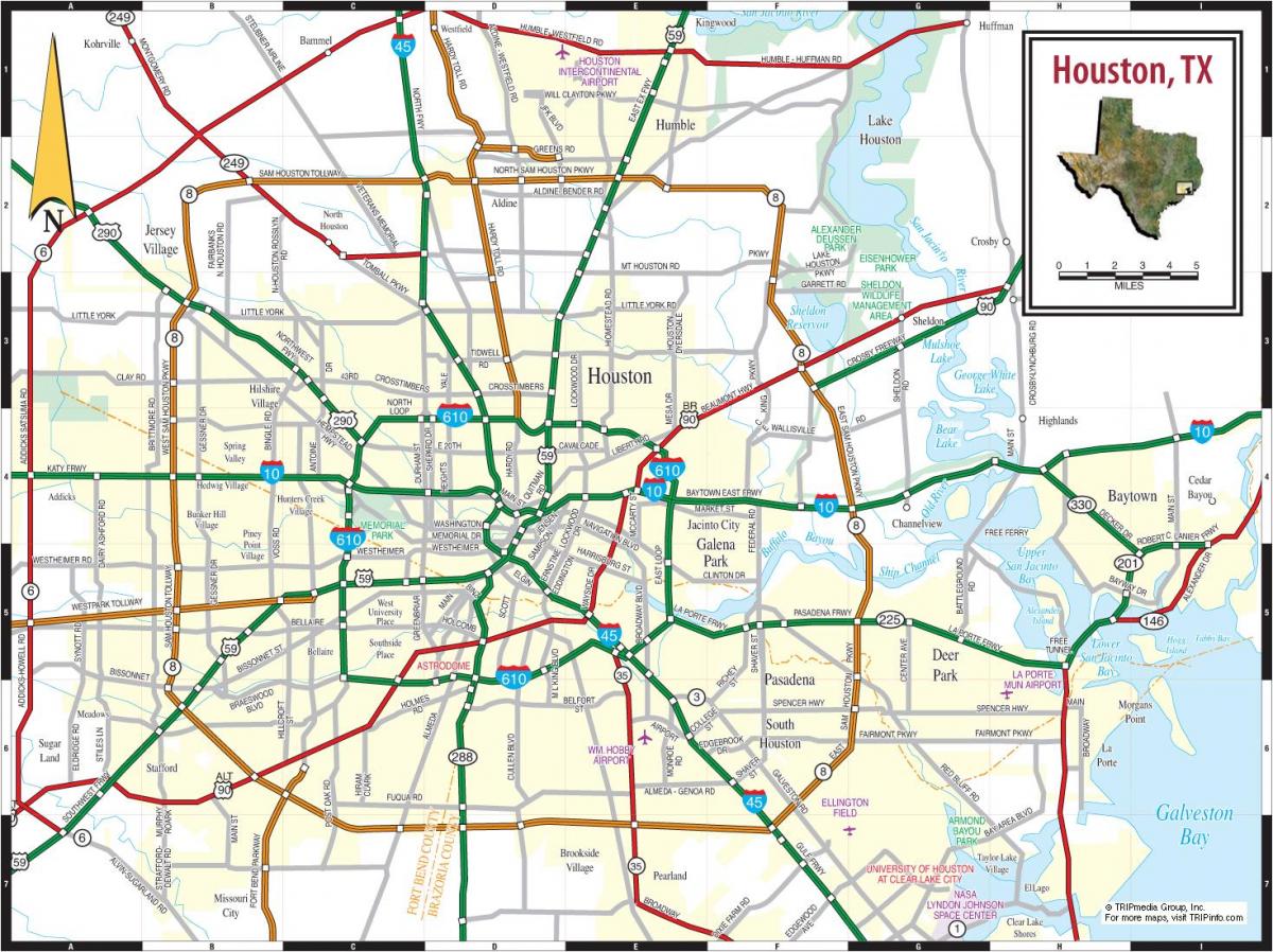 kaupungin Houston kartta