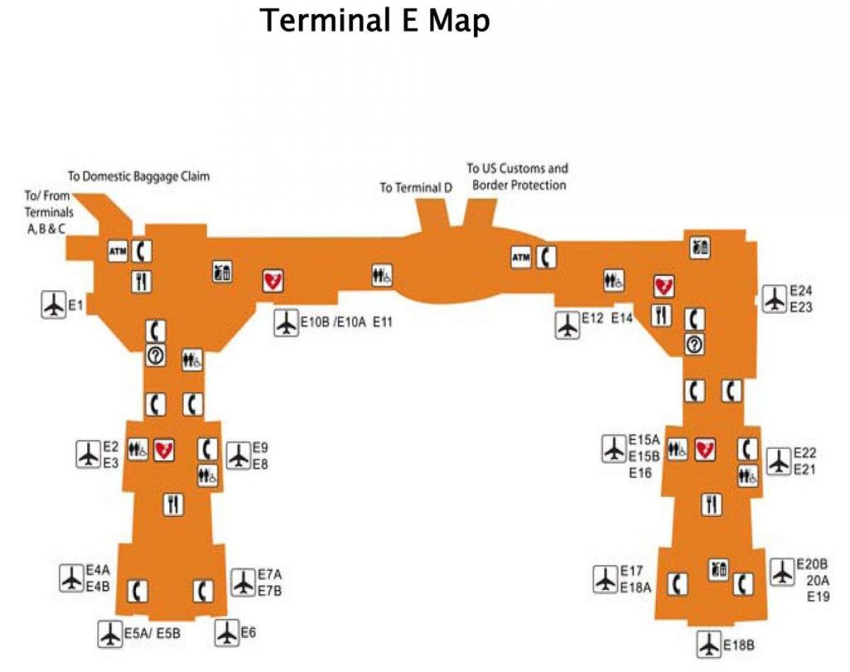 Houston lentokenttä terminaali e kartta