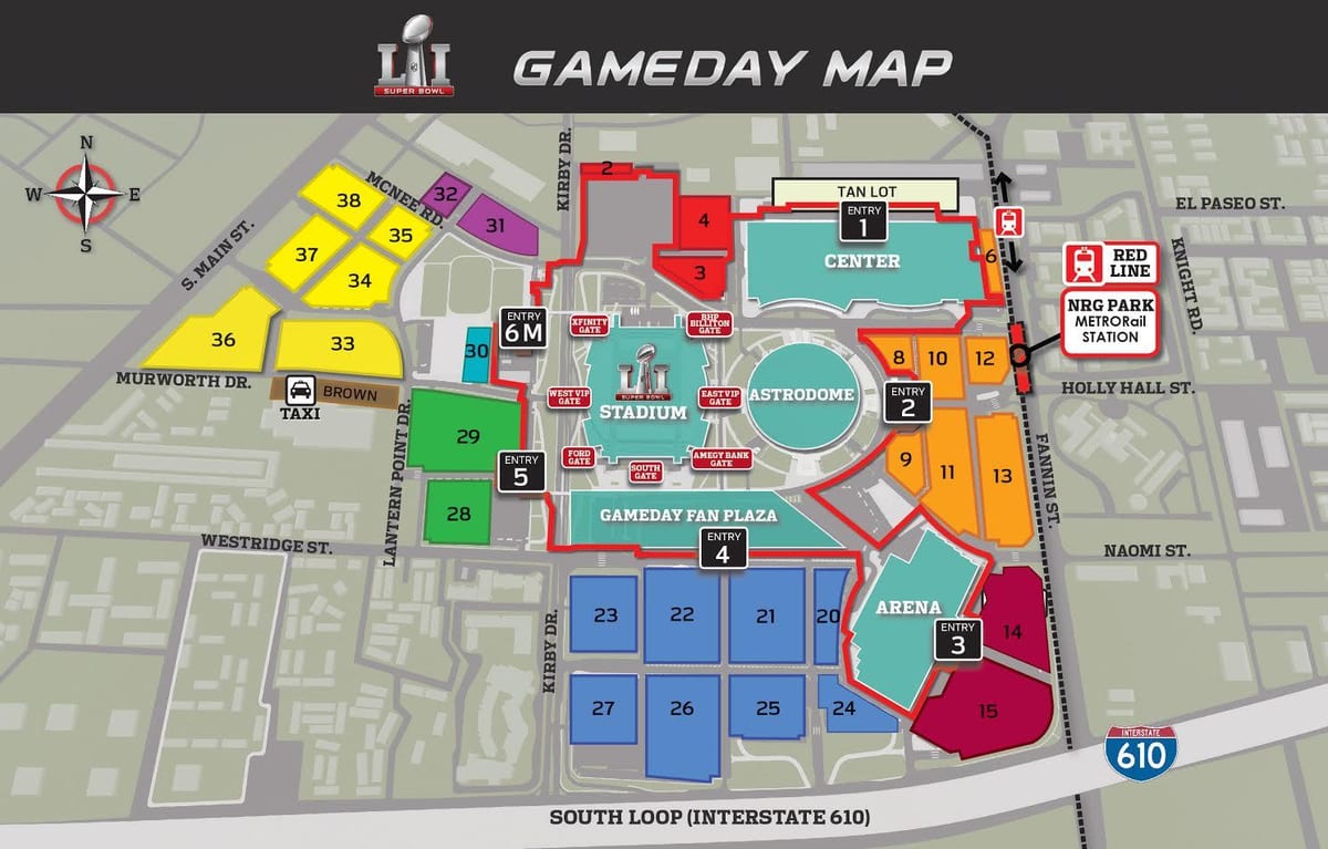 NRG stadium pysäköinti kartta