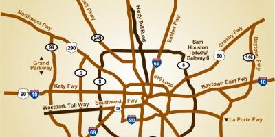 Kartta Houston valtatiet